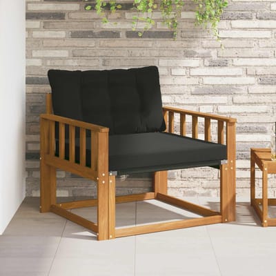 vidaXL - Buiten - bank - set - Massief - Acaciahout - en - Textilene - Naturel