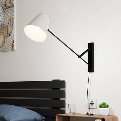 EGLO Forcadet Wandlamp - E27 - 40,5 cm - Zwart|Grijs - Staal