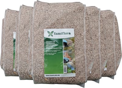 Famiflora gepelde zonnebloempitten voor tuinvogels 20KG - 5x4KG - Aanvullend diervoeder voor tuinvogels - 100% gepelde zonnebloempitten - Geen overgebleven schillen in de tuin