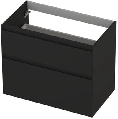 INK - Onderkast 2 Laden Greeploos Gelakt 45gr A-symmetrisch - 800x450x650 Mm - Mat Zwart