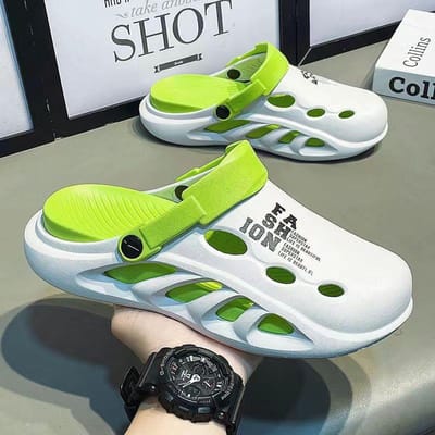 Heren Hol Design Lichtgewicht Gesloten Teen Instappers Heren Casual Wandelschoenen sandalen strandschoenen 42-43 yellow
