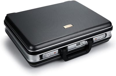 Aluminium Aktetas - Laptoptas Zakelijk - Documenten Vervoeren - Waterdicht Krasbestendig - 46x12x36 cm - Zwart