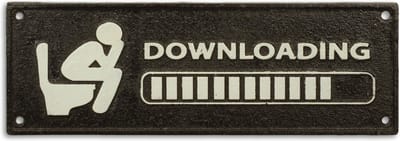 MadDeco - gietijzeren - bordje - downloading - toilet