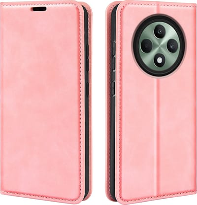 MobyDefend Hoesje - Geschikt voor Oppo Reno12 F - Luxe Wallet Bookcase (Magnetische Sluiting) - Roze