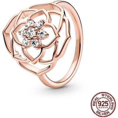 925 Sterling Zilveren Ringen Voor Vrouwen Nieuwe Lente Rozenblaadje Ring Maken Sieraden Cadeau Feest Verloving CMR098 9