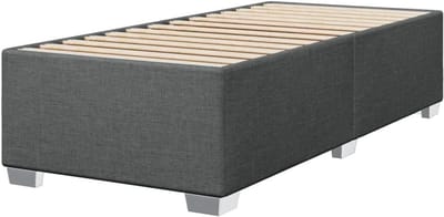 vidaXL Vindušenvormig bed, gestoffeerd, donkergrijs, 80 x 200 cm, moderne bedpoten, lattenbodem