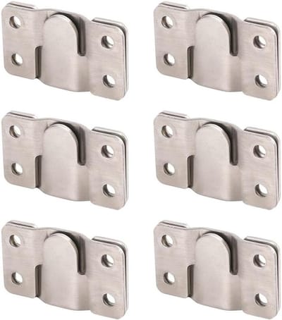 6 Paar Flush Mount Beugels van Koud Gewalst Staal voor Wandmontage van Spiegels, Klokken en Fotolijsten (30x53.5mm) - Sterke en Duurzame Bevestiging