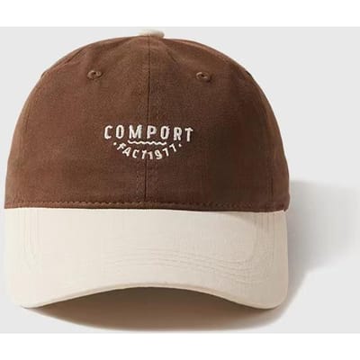 Casquette de baseball rétro de rue à lettres brodées contrastées pour femmes, grand tour de tête montrant le visage petit, casquette caneton, protection solaire M（56-58cm） brown