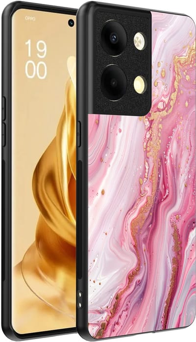 Smartphonica Telefoonhoesje Geschikt voor Oppo Reno 9 Pro Plus met marmer opdruk - TPU backcover case marble design - Roze geschikt voor Oppo Reno 9 Pro Plus