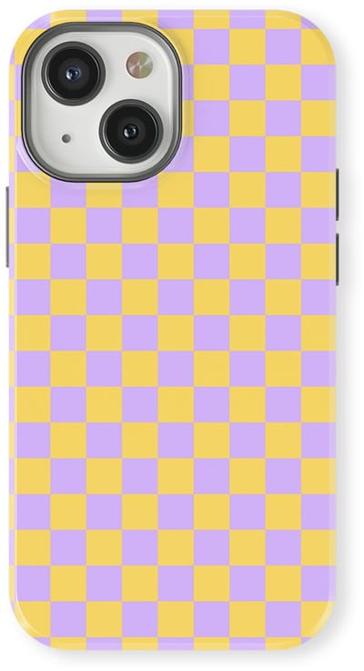 Design Hoesje geschikt voor iPhone 13 Mini | Geschikt Voor Mag | Tiny Squares Checkered Print | Backcover geschikt voor iPhone 13 Mini Lilac Lemonade