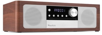 Premium DAB radio - Audizio Lunata - Bluetooth radio met CD speler - High-end speakers - Hout/zilver