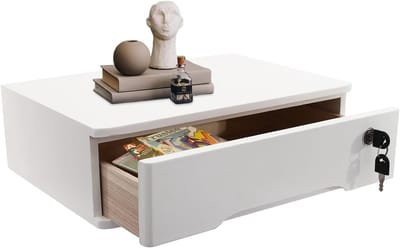 Bureau Opbergdoos - Bureau Organizer - Thuis Kantoor - Met Afsluitbare Lade - 40 x 28 x 12 cm - Wit
