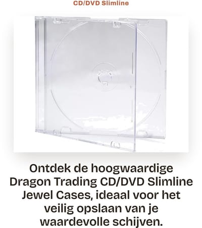 Dailygoods - CD/DVD Slimline Jewel Cases - Transparante tray - 50 stuks - Compacter formaat - Voor opslag - 5.2 mm dikte - Geschikt voor schijven