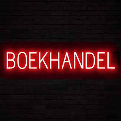 BOEKHANDEL - Lichtreclame Neon LED bord verlicht | SpellBrite | 97,6 x 16 cm | 6 Dimstanden & 8 Lichtanimaties | Reclamebord neon verlichting