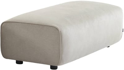 sweeek - Poef, module voor bank, voetenbank voor hoekbank 2-zits in ribfluweel, l 123 x d 60 x h 41cm - wallas