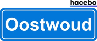 Hacebo - Plaatsnaam Sticker - 29x10 CM - Oostwoud sticker - Verkeersborden sticker - grappige cadeaus - Oostwoud