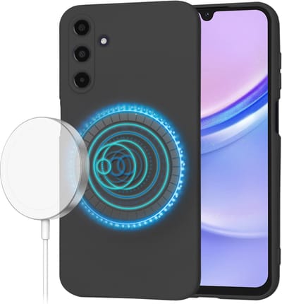 Hoesje geschikt voor Samsung Galaxy A15 4G/5G - Techsuit Soft Flex Silicone Back Cover - Geschikt voor MagSafe - Black