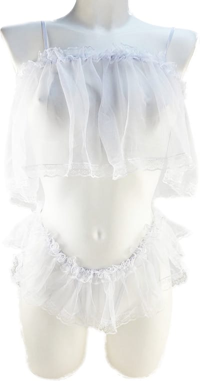 BamBella ® Sexy Erotische lingerie Kleding set - Maat S/M - pak vrouwe Wit kant