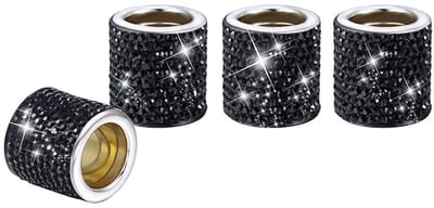 BRENZOOS- Hoofdsteun Decoratie - Strass/Aluminiumlegering - 4 Stuks - Eenvoudig te Installeren - Voor Auto Interieur Accessoires - Binnendiameter 14mm - Autostoelaccessoires