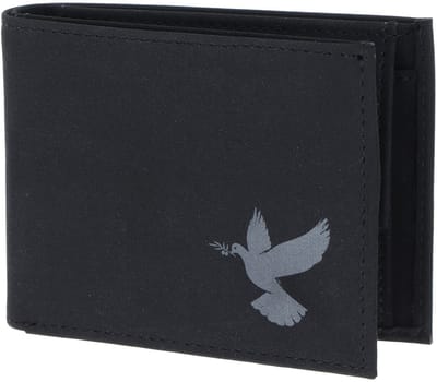 oxmox portemonnee New Cryptan RFID Protect Pocketbörse Freedom Pigeon Print Grey Black zwart