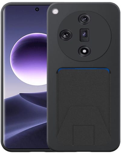 Geschikt voor Oppo Find X7 Telefoonhoesje met Verstelbare Leren Pasjeshouder - Flexible Back Cover Case Siliconen TPU with Adjustable Leather Cardslot - Zwart - Smartphonica geschikt voor Oppo Find X7