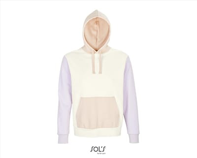 SOL'S Unisex Collins Hooded Sweatshirt L03818 - Off White/Creamy Pink/Creamy Blue - L