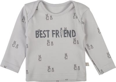 Plum Plum - T-shirt lange mouwen - Bunny - Lichtgrijs