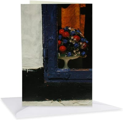 Wenskaarten met enveloppen - Vouwkaarten dubbel - Persoonlijke groeten - Stilleven bloemenmotief - 150 stuks B6 - Wit