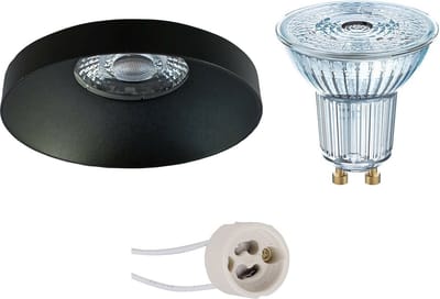 LED Spot Set - LEDVANCE Parathom PAR16 940 36D - Proma Vrito Pro - GU10 Fitting - Dimbaar - Inbouw Rond - Mat Zwart - 3.4W - Natuurlijk Wit 4000K - Ø82mm