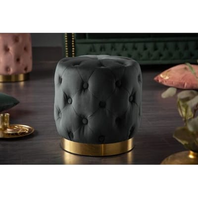 Hocker barok zwart velvet