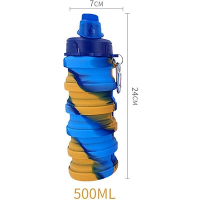 Herbruikbare waterbeker van 500 ml, ideaal voor sport, creatief en duurzaam gebruik, opvouwbare siliconen waterfles voor thuis. CHINA