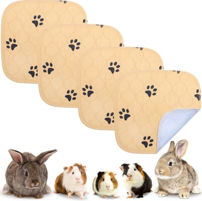 VANESTE Cavia Bodembedekking Strooiselmat - Bodembedekking Knaagdieren en Konijnen - Fleece Pee Pads - Stofvrij - Wasbaar - 30x30 cm - 4 Stuks