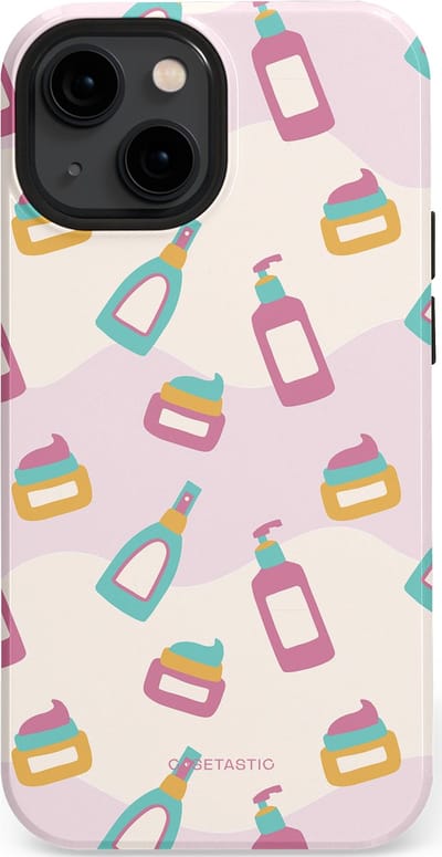 Casetastic Hoesje Geschikt voor Apple iPhone 13 Mini Magsafe - Stijlvolle Beschermende Duo-layer Case - Bubbels & Borstels - Clean Girl - Makeup