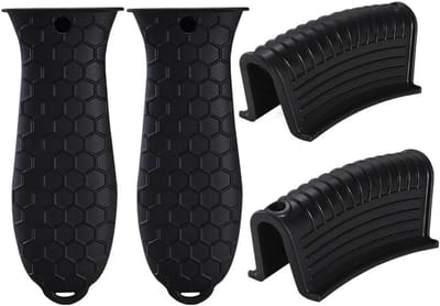 Hittebestendige Siliconen Pannenlap - Keuken Accessoires - Set van 4 - Anti-Slip Grip - Zwart - Hittebescherming - Geschikt voor Pannen en Ovens - Zwart model