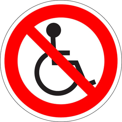 Geen rolstoelen sticker 100 mm