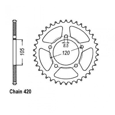 Couronne de transmission Sifam pour Moto Chinois 50 motocycle Neuf