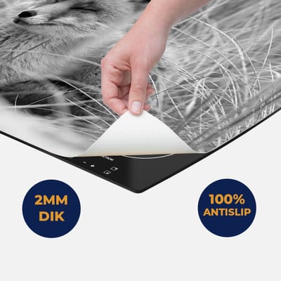 Chefcare Inductie Beschermer Vos in de Duinen - Zwart Wit - 60x50 cm - Afdekplaat Inductie - Kookplaat Beschermer - Inductie Mat