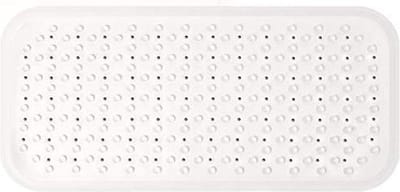 LOUZIR Antislip Badmat 76x35 CM - Wit Met Zuignappen - Rubber -Grip - Badmat - Mat Voor bad  of Douche -