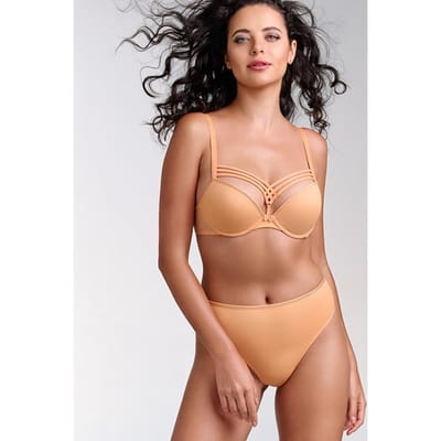 Marlies Dekkers Dame De Paris Apricot And Gold Thong Size: L | Underwear Outlet | Dames | Beige
