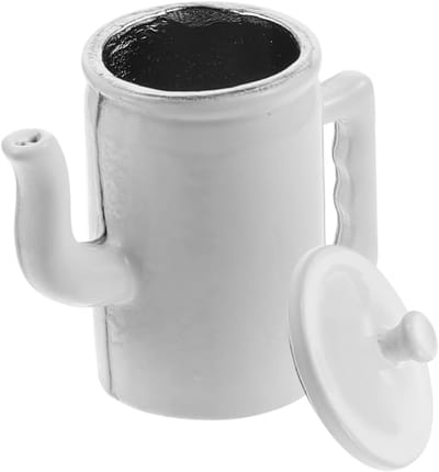 Miniatuur koffiepottin met deksel en handvat voor poppenhuisdecoratie, gedetailleerd en duurzaam, perfect voor miniatuur scènes en accessoires