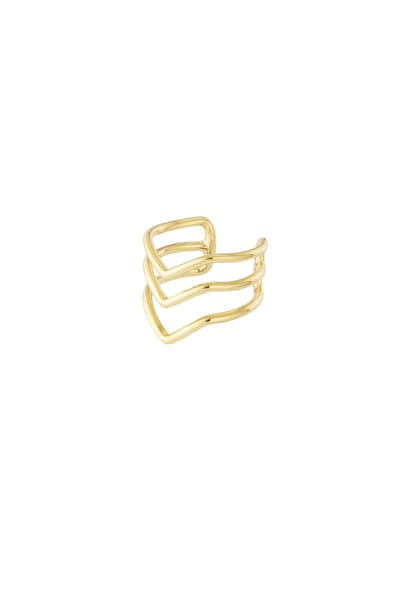 Bijoutheek Earcuff Geometrisch 3 ringen Goud