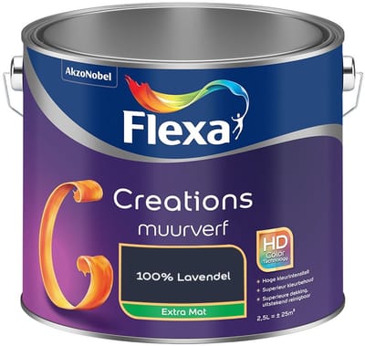 Flexa - Creations Muurverf Extra Mat - 100% Lavendel - Mengverf - 2,5 L