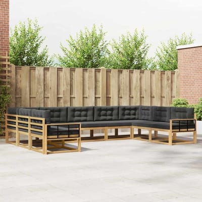 vidaXL - Buiten - bank - set - 9 - st - Wit - en - antracietkleurig