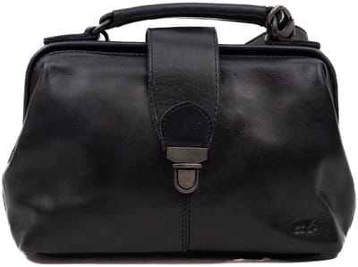 Bear Design Mini Dokterstas / Handtas / Crossbodytas Dames - Leer - Julia - Zwart - (hxbxd) ca. 17 x 26 x 10 cm