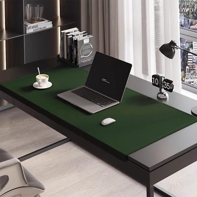 Bureauonderlegger met rand - Kantoorwerkmat PU - Bescherming Bureau - Randbescherming waterdicht - 100x50 cm - Donkergroen