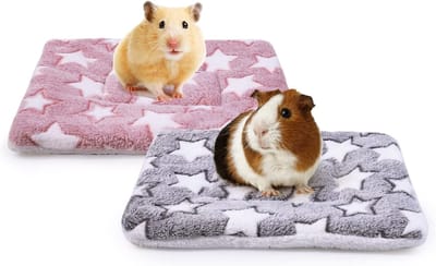 Famanu - Pluizig konijnenbed en mat 32x25 cm voor kleine dieren
