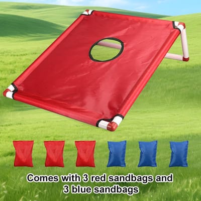 Beanbags Gooi Spel Set Kinderspeelgoed Draagbare Cornhole Set met 1 Cornhole Spelbord en 6 Beanbags Tuin Gooi Voor Kindercadeau