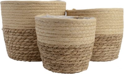Basket spelset Decoris Jute (20 x 20 x 17 cm) (3 Stuks)