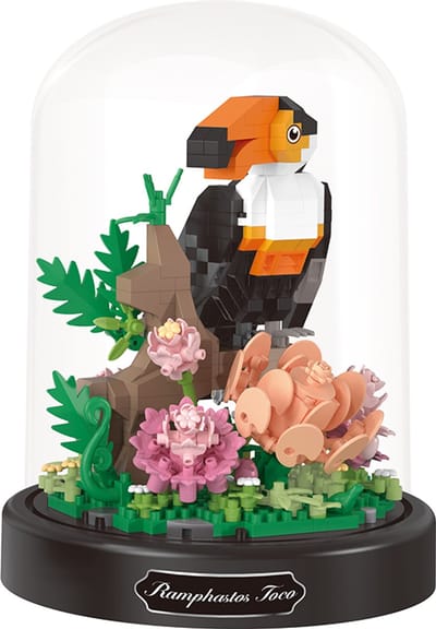 Balody Bloemen met Toekan - Nanoblocks - Miniblocks - Bouwset / 3D puzzel - 660 bouwsteentjes - Balody 16391