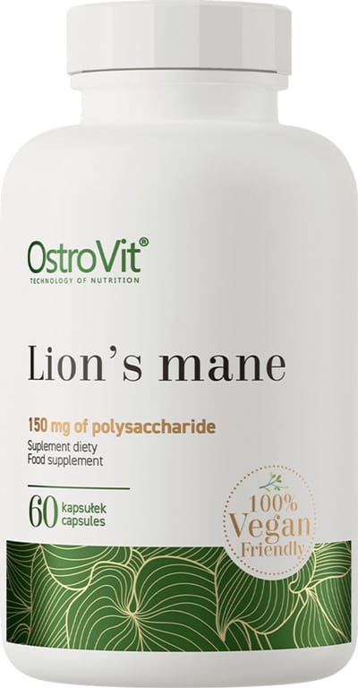 OstroVit Lion’s Mane VEGE 1000 mg per dag dosering – 60 vegan capsules – lion’s mane paddenstoel supplement